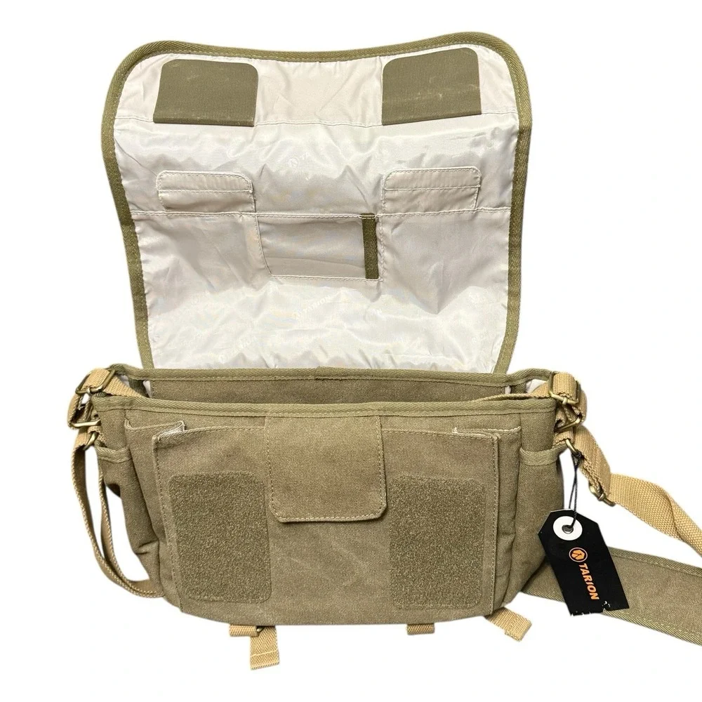Tarion‎ RS01 Camera Messenger Bag DSLR Shoulder Padded Green Canvas NWT